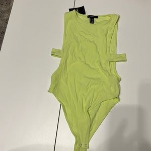 Neon green/yellow body suit